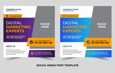 Digital business marketing social media post template