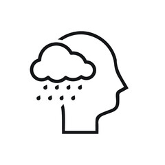 Symbol of Sadness And Sorrow Thin line Icon of Conscious Living and Friends Relations