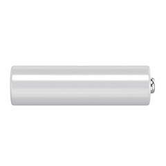 One empty battery on a white background, 3d render