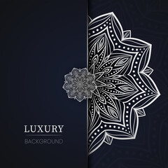 Abstract luxury silver color mandala design Free Vector
