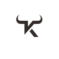 initial K bull logo design vector