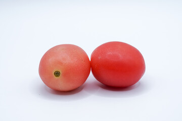 Tomatoes on a white background.