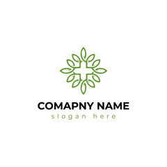 Eco leaves logo template design 