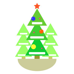 Christmas living tree, eco design. Geometry vector illustration. 