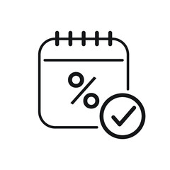 Tax payment period and Payment schedule line icon