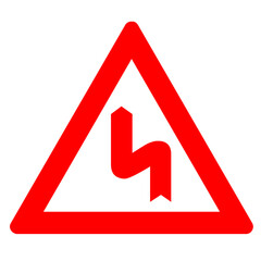 red triangle sign transportation road sign zigzag
