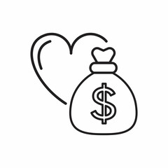 Donation line icon. Money charity sign. Health insurance symbol