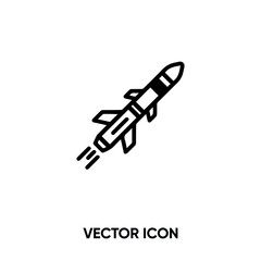 Missile vector icon. Modern, simple flat vector illustration for website or mobile app.Rocket or weapon symbol, logo illustration. Pixel perfect vector graphics	