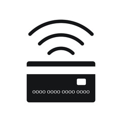 Contactless payment flat icon. Credit card sign. Cashless purchases symbol.