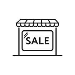 Market sale line icon. Wholesale store sign. Marketplace discounts symbol