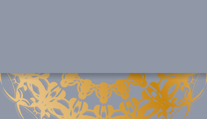 Gray banner with antique gold pattern and space for your logo