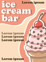 creative Vector ice cream social media post banner menu poster template