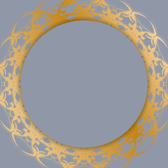 Greeting card in gray with Greek gold pattern for your congratulations.