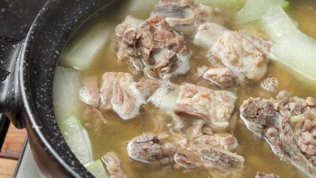 Traditional Chinese Soup, Winter Melon and Pork Ribs Soup