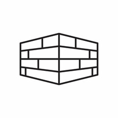 Line Wall icon isolated on white background. Outline symbol for website design