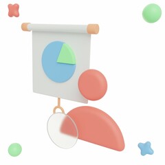 Fototapeta na wymiar Presentation - 3D School Illustration Icon Pack