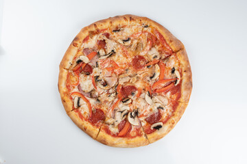 pizza on grey background