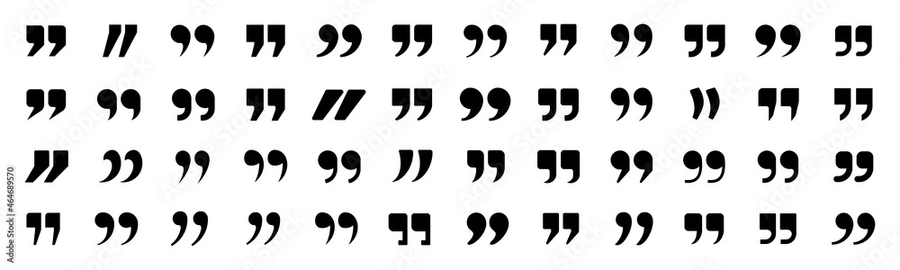 Wall mural quote mark collection. black quotes icon set. speech mark. inverted commas symbol. vector illustrati
