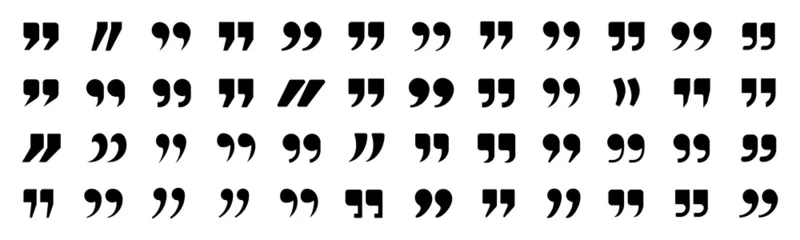 Muurstickers quote mark collection. black quotes icon set. Speech mark. inverted commas symbol. vector illustration © Graficriver