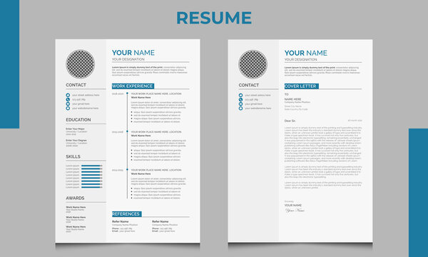Modern Clean print ready Resume template design | Editable resume design | Creative Vector resume design