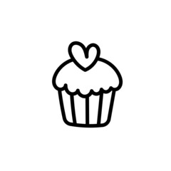 heart cupcake doodle