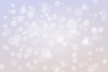 Fototapeta na wymiar Blurry snow background. Abstract wInter holidays backdrop. Pastel color pallete. Line art snowflakes.