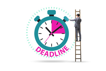 Businessman in deadline and time management concept