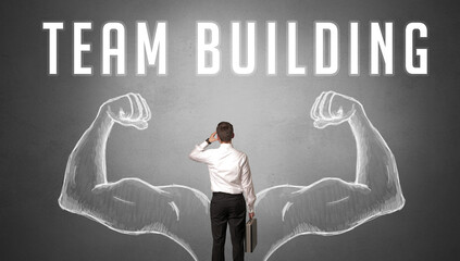 Rear view of a businessman, powerfull business concept