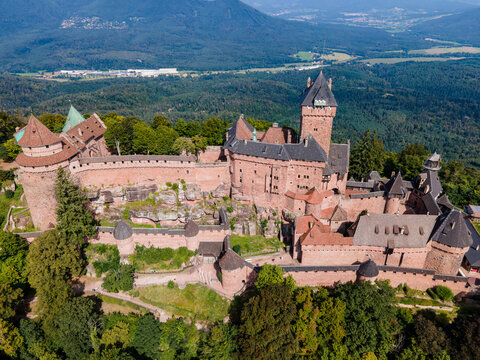 Pink Haut koenigsbourg Famous Castle in France, Alsace