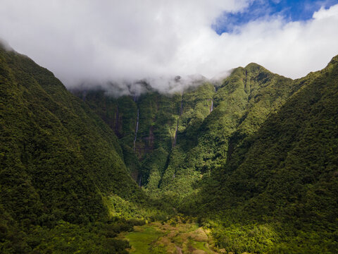 Bras d'Anette Waterfalls in Reunion island