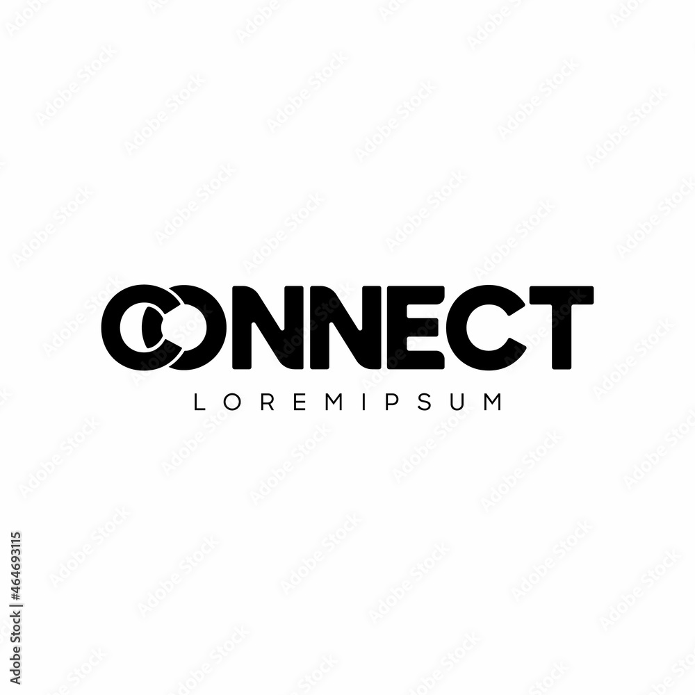 Poster Connect Black Logo Design Template Elements. Connected c and o letters. Modern Networking Logo Design.