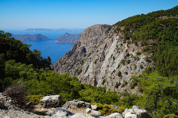 Bee hives in an apiary on the southern coast of Turkey.     