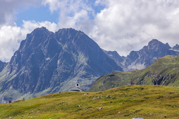 Fototapeta premium Silvretta mountain scenic road in Austria in Alps