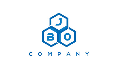JBO three letters creative polygon hexagon logo	