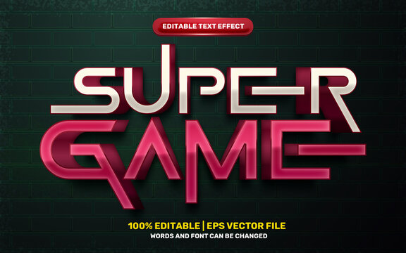 super game comic cartoon hero 3d editable text effect style