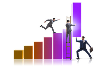 Fototapeta premium Businessman supporting economic growth on chart