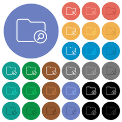 Directory find outline round flat multi colored icons