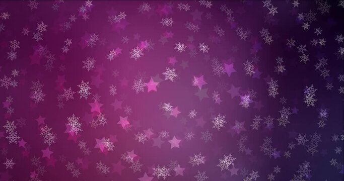 4K looping dark pink animation in Christmas style. Shining colorful animation with New Year attributes. Movie for a cell phone. 4096 x 2160, 30 fps.
