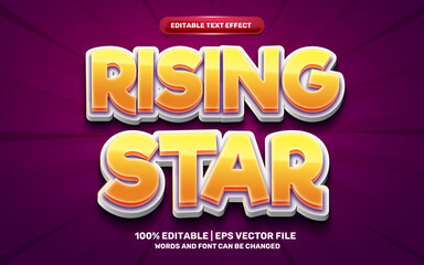 rising star cartoon comic hero games 3d editable text effect