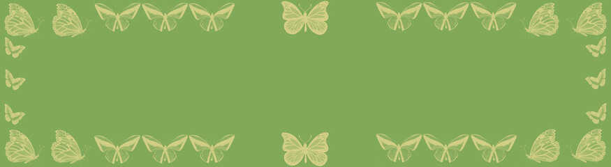Zielone tło z motylami © Hanna