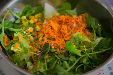 Salad detail to serve in a healthy meal.