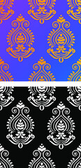 Traditional Asian, Indian motif design for textile printing, fabric printings