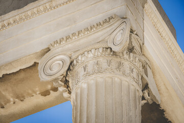 Low angle of the ancient columns