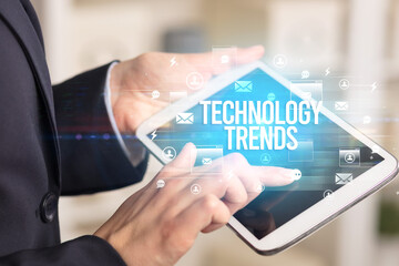 Close-up of a tablet searching modern technology concept