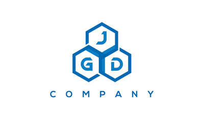 JGD three letters creative polygon hexagon logo	