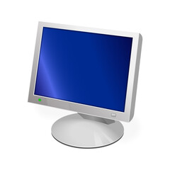 Volumetric monitor icon for personal computer or system unit