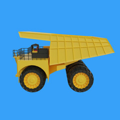 Obraz premium mining truck side view 3d object