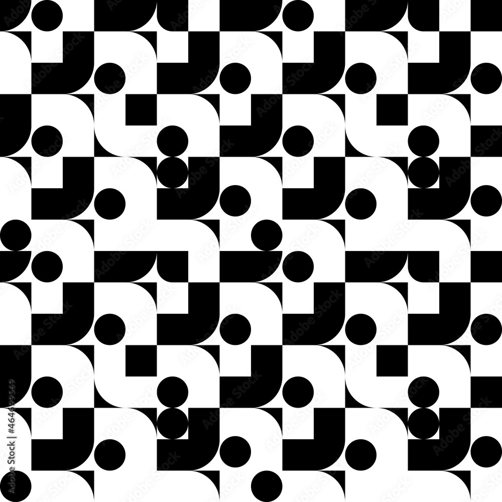 Poster abstract black white geometric shapes. circles and rounded shapes. vector decor shapes, reminiscent 