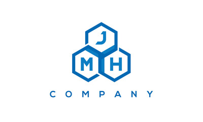 JMH three letters creative polygon hexagon logo	