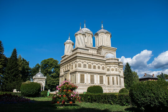 Romania, Curtea de Arges. September, 20, 2019- a beautiful image taken from the monastery garden